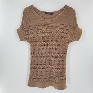 Outback Red Sweater Womens Medium Linen Cotton Blend Brown Open Knit